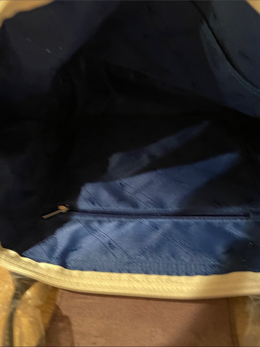 Brand new Longchamp Canvas Tote with Blue Rope Knot Accents and Dark Brown Trim - Picture 4 of 5